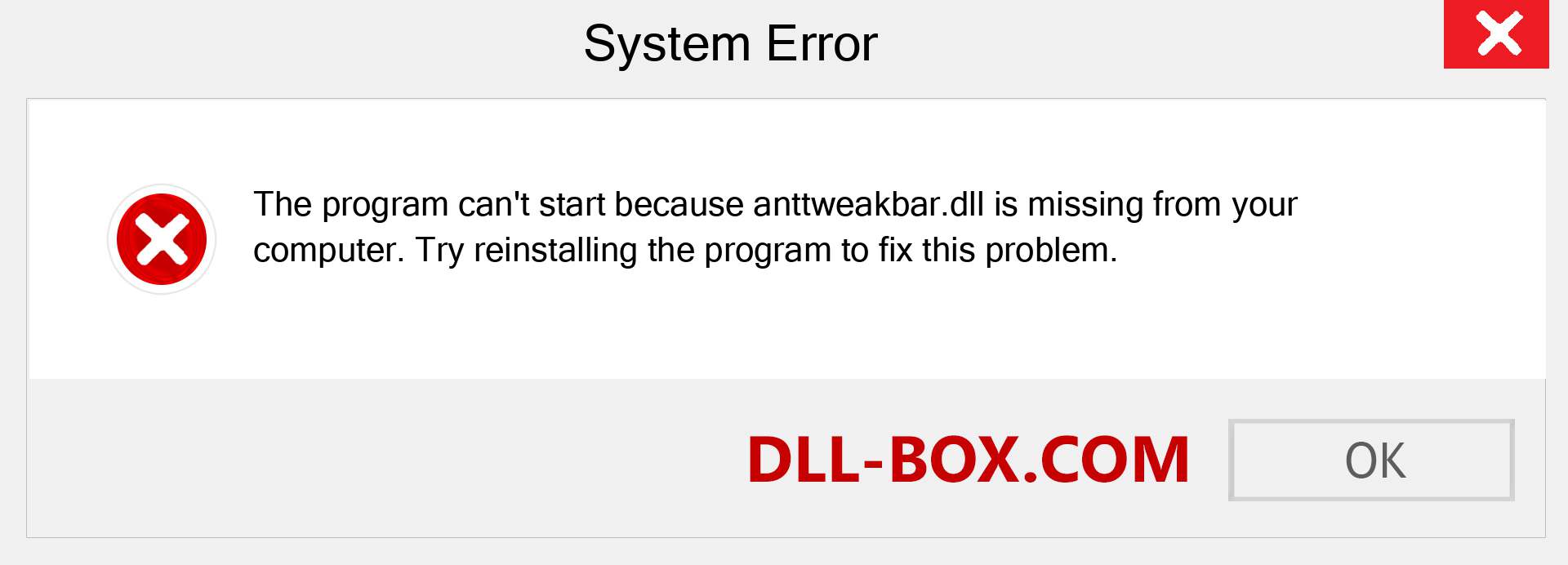  anttweakbar.dll file is missing?. Download for Windows 7, 8, 10 - Fix  anttweakbar dll Missing Error on Windows, photos, images